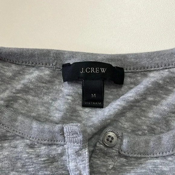 Imperfect J Crew long sleeved partial button down top grey preppy top 2018 - Picture 5 of 9